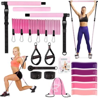 Upgrade Resistance Bands & Training Bar Set for Home Gym